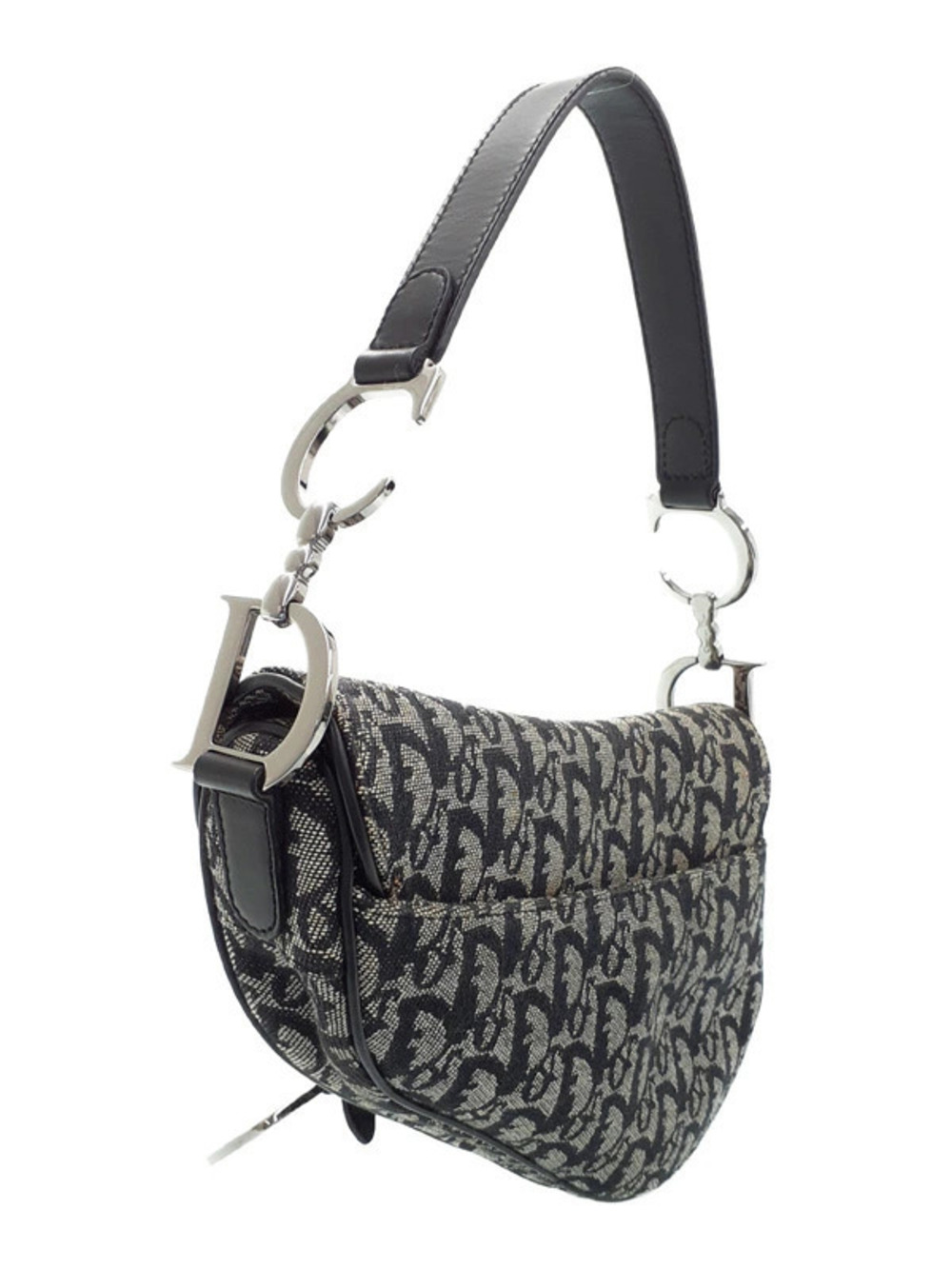 Dior Saddle Trotter Hobo Christian Bag Black